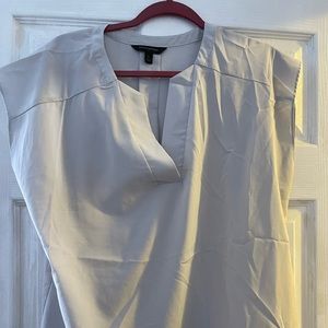 Grey Dolman Sleeve, V-neck, blouse.